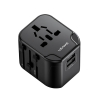 СЗУ USAMS US-CC173 T55 12W Dual USB Universal Travel Charger (US/AU/EU/UK) Black (CC173)