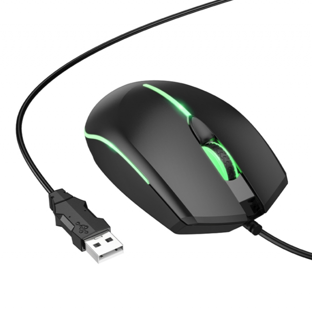 Комп'ютерна миша Hoco GM37 Wonderful gaming luminous wired mouse Black