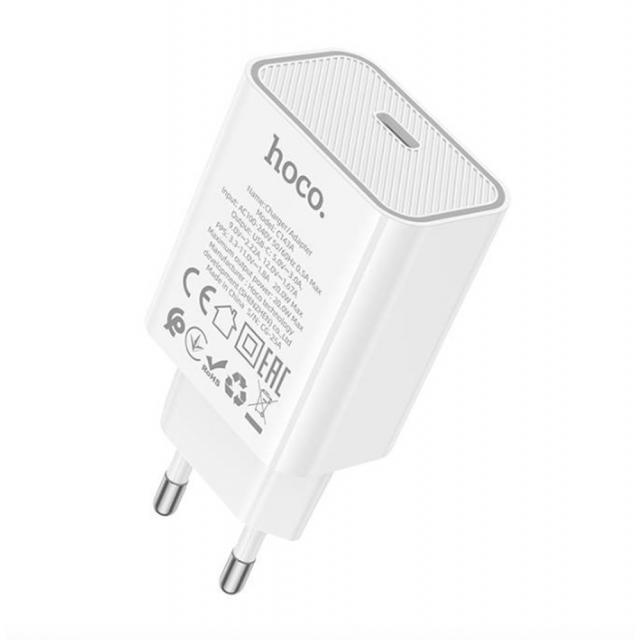 СЗУ Hoco C143A Benefit single port PD20W charger(EU) White (C143A)