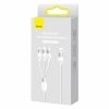 Кабель 3 в 1 Baseus Silky One-for-Three Fast Charging Cable USB-A to M+L+C 100W 1.5m White