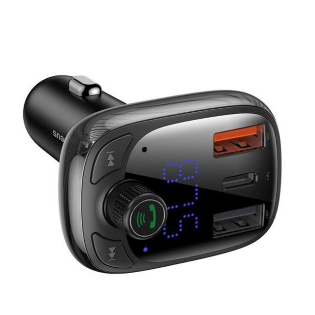 FM-трансмітер Baseus T Shaped S-13 Car Bluetooth MP3 Player (PPS Fast Charger Edition) Black