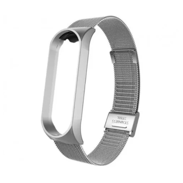 Ремешок Миланская Петля Mi Band 5/6 Silver