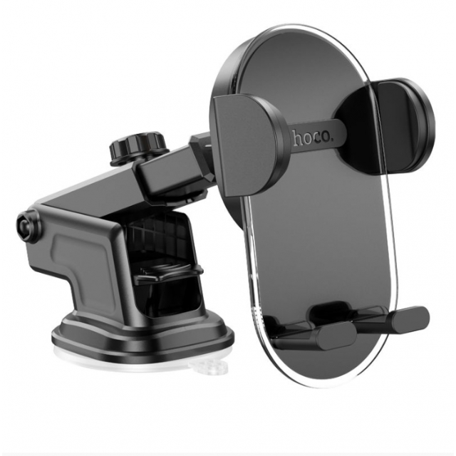 Холдер Hoco H3 Shiny press type car holder (center console) dark night Black (Уценка) (H3)