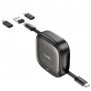 Кабель Hoco U140 Retractable charging data cable set Black (U140)