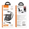 Кабель Hoco U140 Retractable charging data cable set Black (U140)