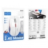 Комп'ютерна миша Hoco GM40 Dixon RGB dual-mode wireless mouse(rechargeable version) White
