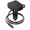 АЗП Hoco NZ18 Guardian PD65W(2C1A) car charger with retractable cable Black