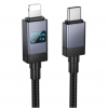 Кабель Hoco X118 Generous PD27W charging data cable with display iP Black