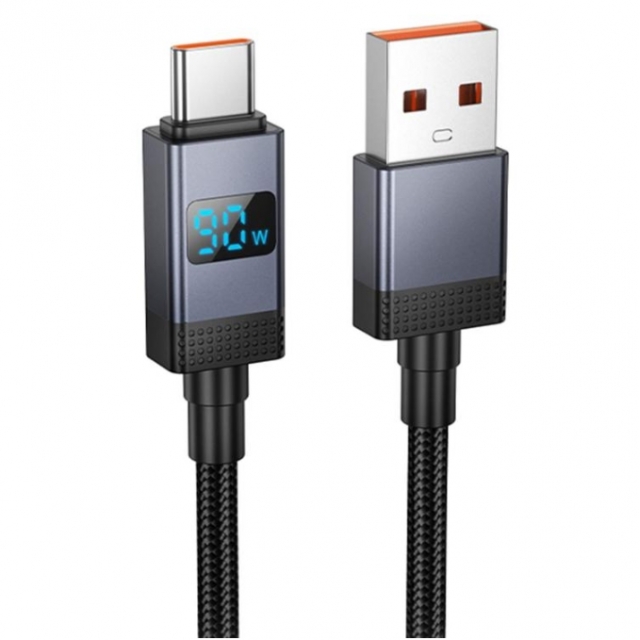 Кабель Hoco X118 Generous 5A charging data cable with display Type-C Black (X118)
