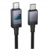 Кабель Hoco X118 Generous 60W charging data cable with display Type-C to Type-C Black (X118)