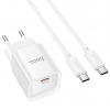 МЗП Hoco C146A Charm single port PD20W charger set(Type-C to Type-C)(EU) White