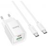 СЗУ Hoco C147A Charm PD20W+QC3.0 charger set(Type-C to Type-C)(EU) White (C147A)