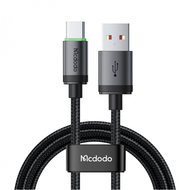 Кабель McDodo USB-A to USB-C Cable with Charging Light 1m Black (CA-3960)