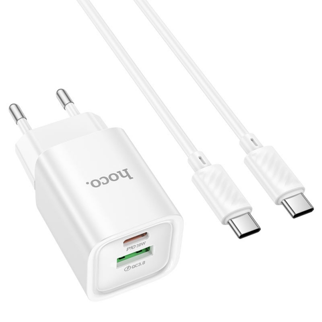 СЗУ Hoco C149A Charm PD30W+QC3.0 charger set(Type-C to Type-C)(EU)  Black (C149A)