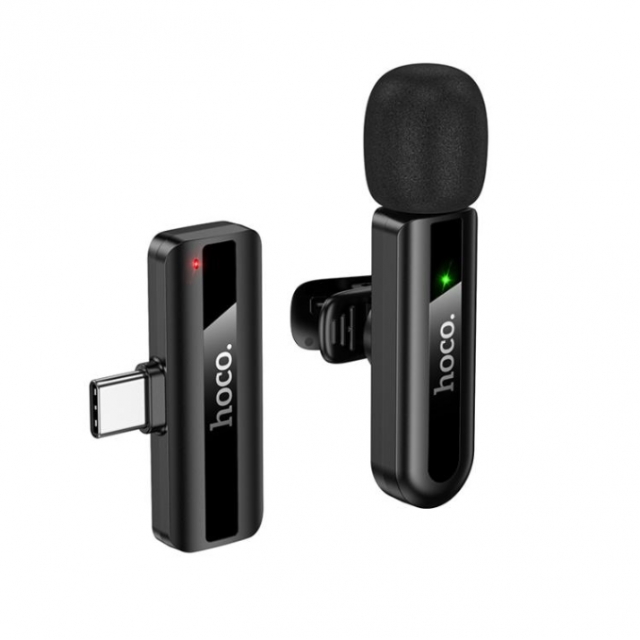 Микрофон-петличка Hoco L20 Fair wireless microphone Type-C Black (L20)