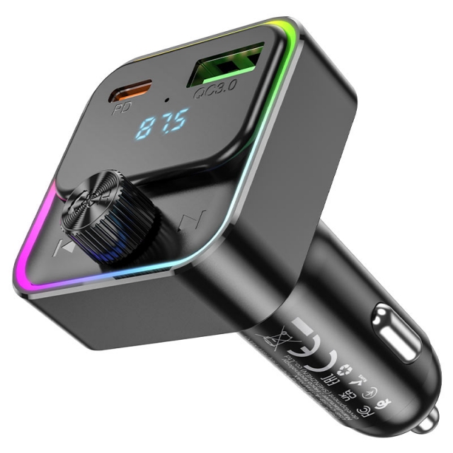 FM-трансмітер Hoco E81 Fantasy PD30W+QC3.0 car BT FM transmitter Black