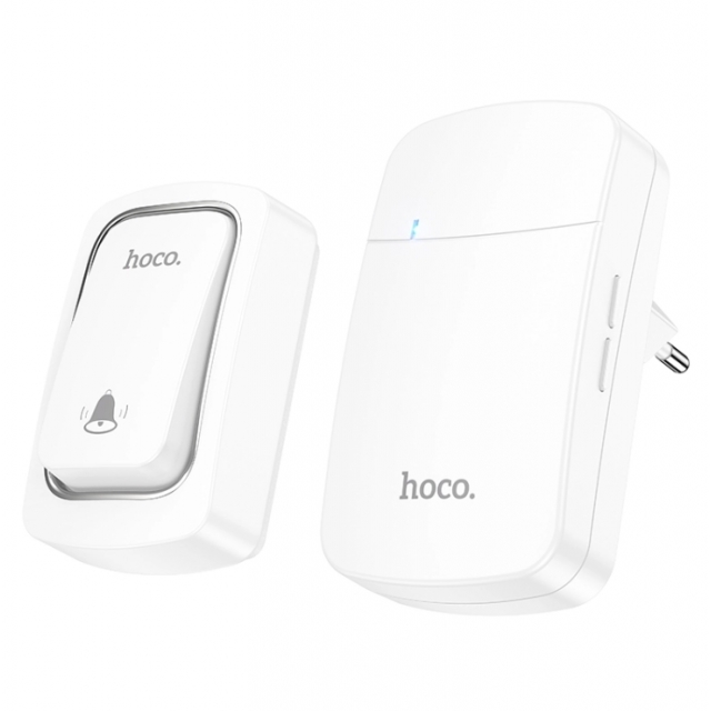 Дверной звонок Hoco HI26 self-powered wireless doorbell(EU) White (HI26)