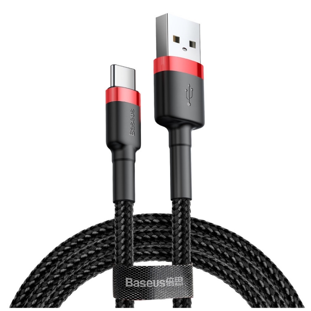 Кабель Baseus cafule Cable USB For Type-C 2A 2m Red+Black (CATKLF-C91)