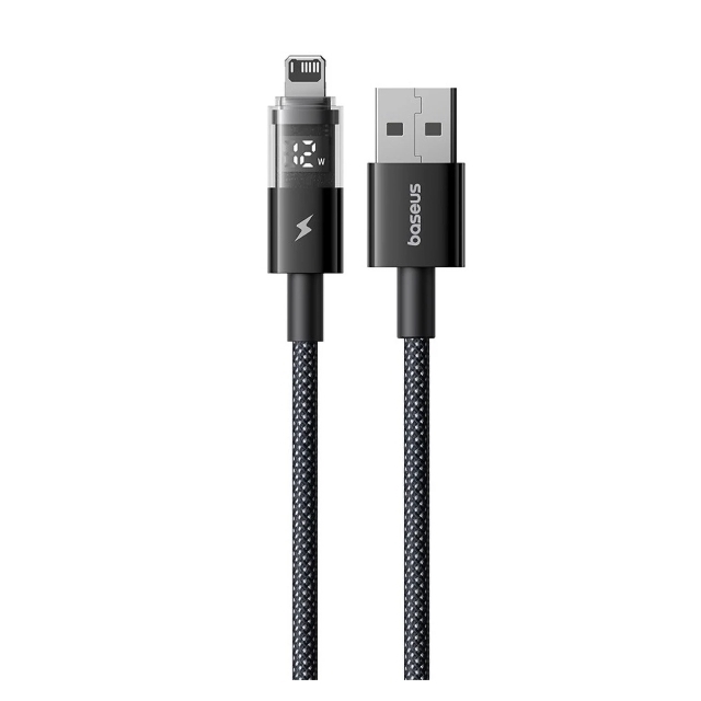 Кабель Baseus Display 2 Fast Charging Data Cable USB-A to iP 2.4A 1m Black