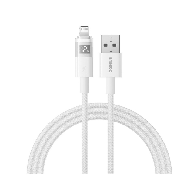 Кабель Baseus Display 2 Fast Charging Data Cable USB-A to iP 2.4A 2m White