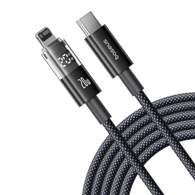 Кабель Baseus Display 2 Fast Charging Data Cable USB-C to iP 20W 2m Black