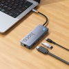 USB-хаб Hoco HB52 Wow 8-in-1 multi-function converter(HDTV+RJ45+SD/TF+PD+Type-C3.0+USB3.0*2) Metal Gray