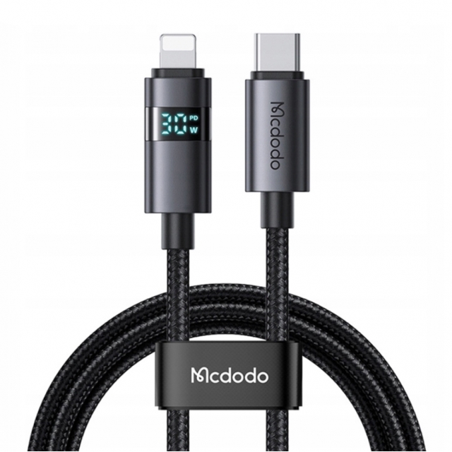 Кабель McDodo Horizontal LED Display 36W USB-C to Lightning Data Cable 1.2m CA-6570 Black