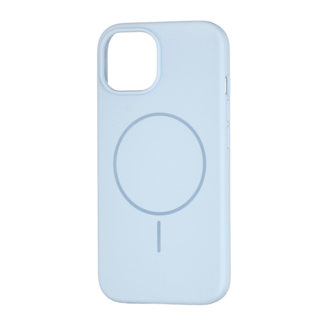 Чехол Silicone Case Full Cover with MagSafe iPhone 15 Mist Blue