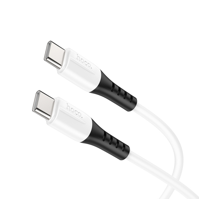 Кабель Hoco X82 Type-C to Type-C 60W silicone charging data cable White