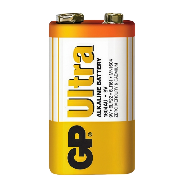 Батарейки GP ULTRA ALKALINE 9.0V 1604AU-5UE1 Щелочные 6F22 1 шт. (1604AU-5UE1)