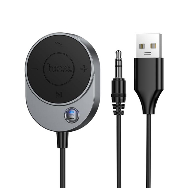 Bluetooth ресивер Hoco E150 Path car AUX BT receiver with cable Silver