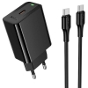 СЗУ Hoco CS93A Leader single port PD20W charger set(C to C)(EU) Black (CS93A)