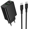 СЗУ Hoco CS95A Leader PD30W+QC3.0 charger set(C to C)(EU) Black (CS95A)
