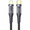 Кабель USAMS SJ573 Type-C To Lightning PD 20W Transparent Data Cable Icy Series 1.2M Black (SJ573)
