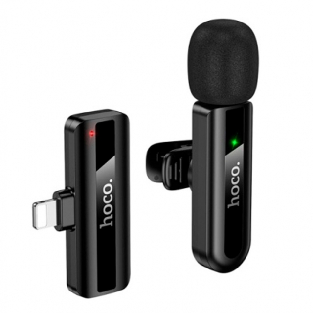 Мікрофон-петличка Hoco L20 Fair wireless microphone iP Black (Уцінка)
