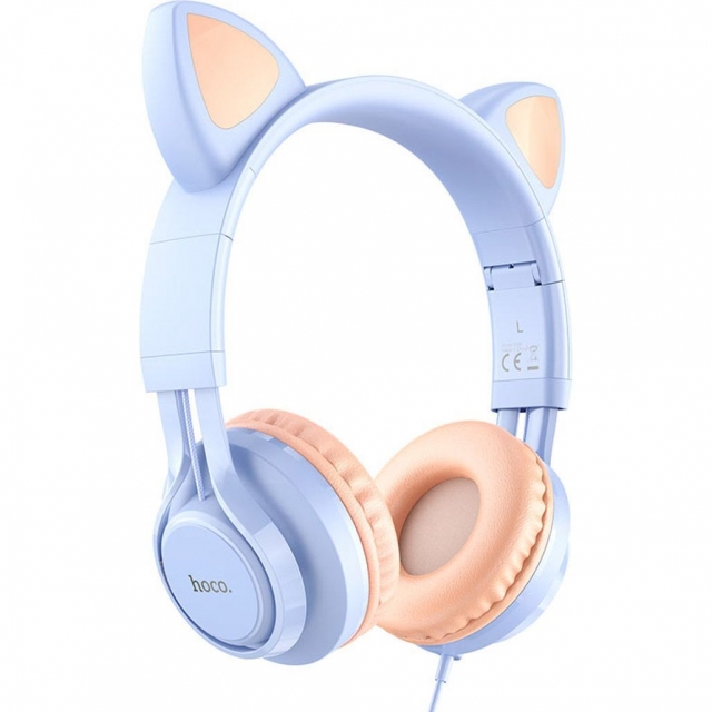 Навушники Hoco W36 Cat ear headphones with mic Dream Blue (Уцінка)