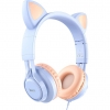 Навушники Hoco W36 Cat ear headphones with mic Dream Blue (Уцінка)