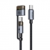 Кабель McDodo 140W 2 in 1 USB-C to USB-C+ Magsafe 3 Cable 2m Black