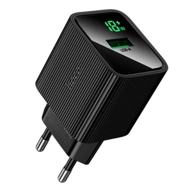 СЗУ Hoco CS81A Excellent single port QC3.0 charger with digital display(EU) Black