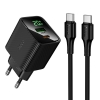 МЗП Hoco CS83A Excellent PD20W+QC3.0 charger with digital display set(Cto C)(EU) Black
