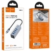USB-хаб Hoco HB1C 4-in-1 converter(Type-C to USB3.0*4) Gray (HB1C)