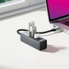 USB-хаб Hoco HB1C 4-in-1 converter(Type-C to USB3.0*4) Gray