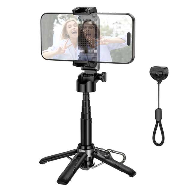 Монопод Hoco K27 Pro Magic mini live broadcast stand(pull clip+magnetic focusing version) Black