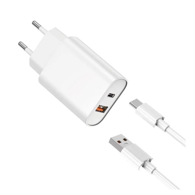 СЗУ WIWU Wi-U002 PD QC charger set with EU plug Type C to Lightning White (Уценка)