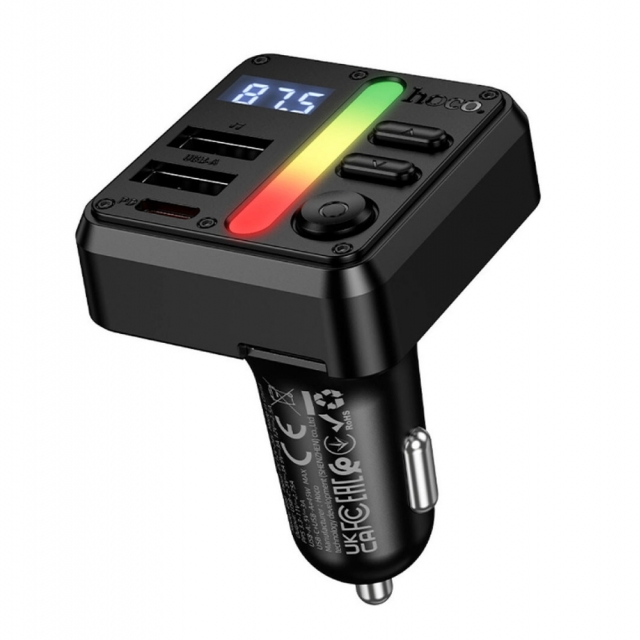 FM-трансмиттер Hoco E89 Libre 45W(1A1C) car BT FM transmitter Black (E89)