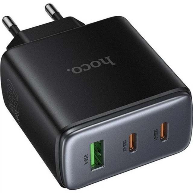 СЗУ Hoco C160A Upgrade PD65W(2C1A) charger(EU) Black (C160A)