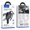 АЗУ Hoco Z67A Triunfar PD60W(1C1A)+Type-C/iP car charger with dual telescopic cable and digital display dark Black (Z67A)
