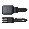 АЗП Hoco Z67A Triunfar PD60W(1C1A)+Type-C/iP car charger with dual telescopic cable and digital display dark Black