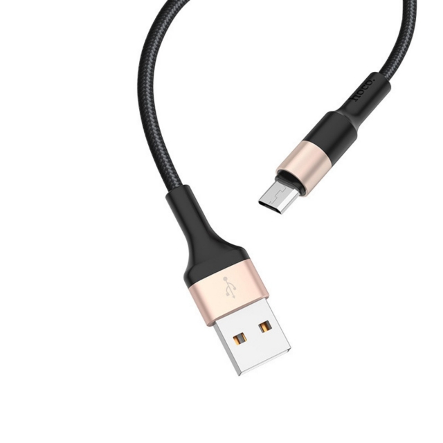 Кабель Hoco X26 Xpress charging data cable for Micro Black＆Gold (X26)