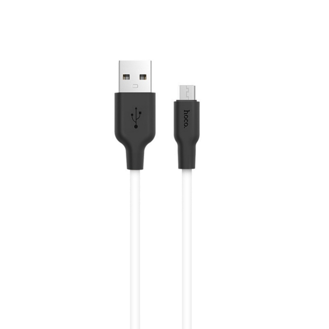 Кабель Hoco X21 Silicone Micro charging cable Black＆White (X21)